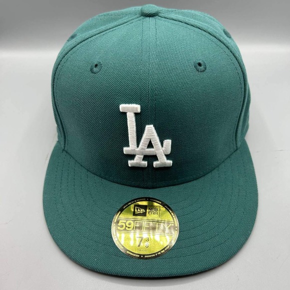 New Era Other - Los Angeles LA Dodgers Hat Men 7 3/8 Green 59Fifty New Era MLB Fitted Cap New